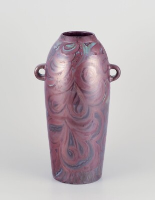 E.B.S. Klint. Dänischer Keramiker. Große Bodenvase mit zwei Henkeln. Mitte 20...