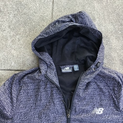 New Balance Water Resistant Fabric Hooded Wind Breaker Jacket Small New Black - Picture 5 of 9