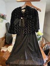 Womens Black Dress With Jolt Faux Fur Jacket Size Women’s M