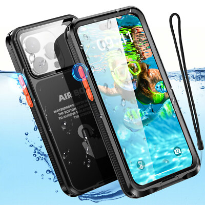 Waterproof Underwater Case Cover for iPhone 15 14 13 12 Pro Max 14/15/16 Plus