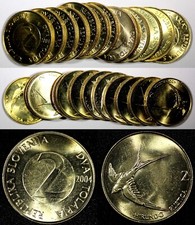 Slovenia  2004 2 Tolarja A barn swallow UNC-BU KM#5 RANDOM PICK (1 Coin)