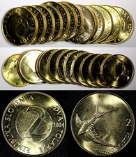 Slovenia  2004 2 Tolarja A barn swallow UNC-BU KM#5 RANDOM PICK (1 Coin)