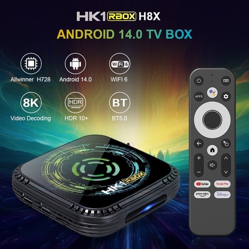 2025 Android 14 TV Box 4GB RAM 32GB ROM H728 octa Core WiFi6 8K BT 5 USB 1000M - Picture 2 of 12