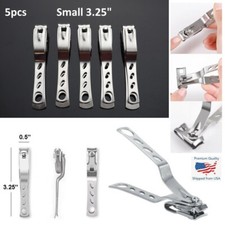5pcs Small Stainless Steel Finger Nail Toe Handle Clippers Trimmer Swivel Head