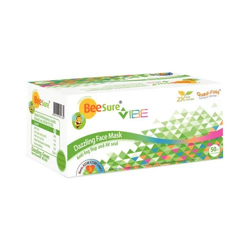 Cranberry BE2510 BeeSure Vibe Earloop Face Masks ASTM 3 Dazzling Green 400/Bx
Opens in a new window