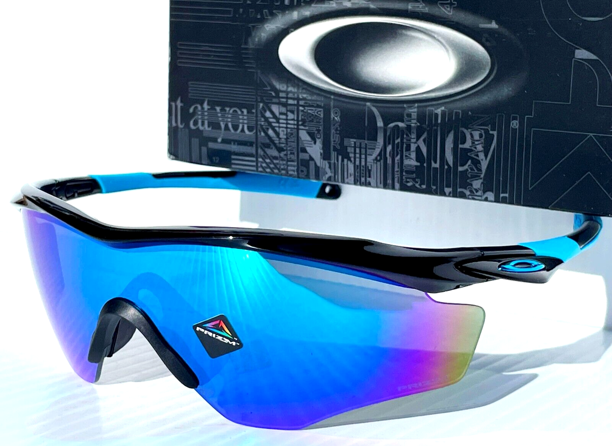 OAKLEY M2 FRAME XL Shiny Black PRIZM Sapphire Lens Sunglass 9343