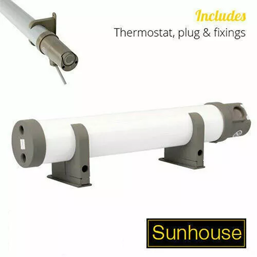 Tubular Heater with Built in Stat Thermostat 2FT Foot Tube 80W Sunhouse SHTTH2 - Picture 2 of 3