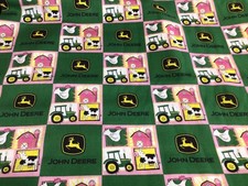 John Deere pink green baby toddler sheets set blocks