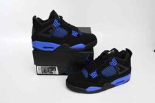 Jordan 4 Retro Black Blue Thunder Men's Size US 7-12