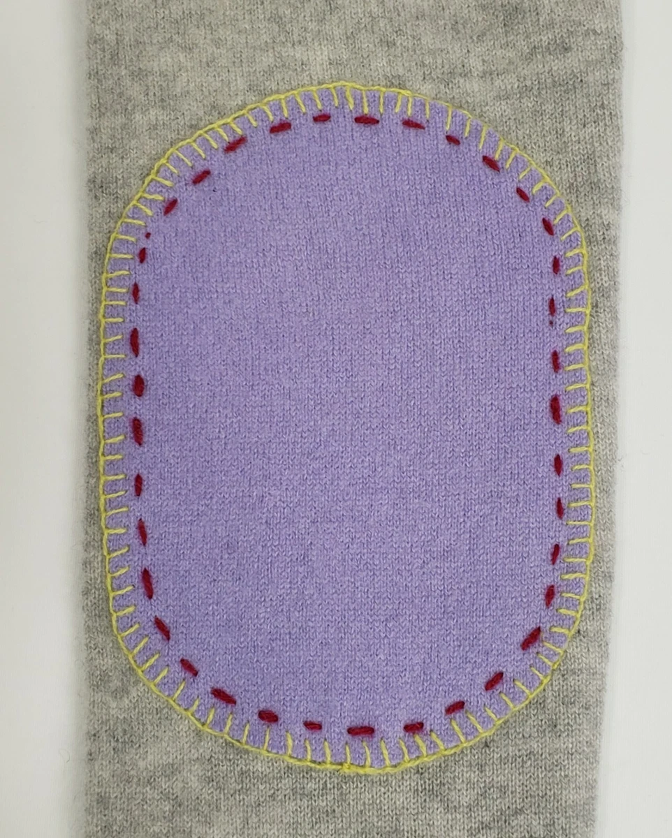 100 CASHMERE PAIR of ELBOW PATCHES PINK PURPLE SEW ON REPAIR