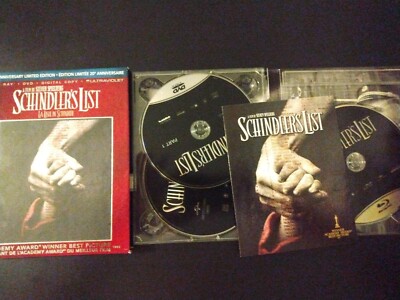 Schindler s List 20th Anniversary Edition (3-Disc BluRay/DVD, 2013) W/Slipcase 