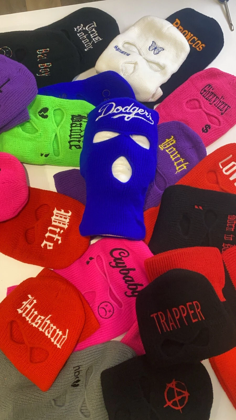 Custom Text Ski Mask Embroidered Balaclava Make Your Own Design