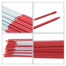 MADE IN USA 50 Pk - 4′ x 5/16″ Red Driveway Marker with Cap and Reflective Tape