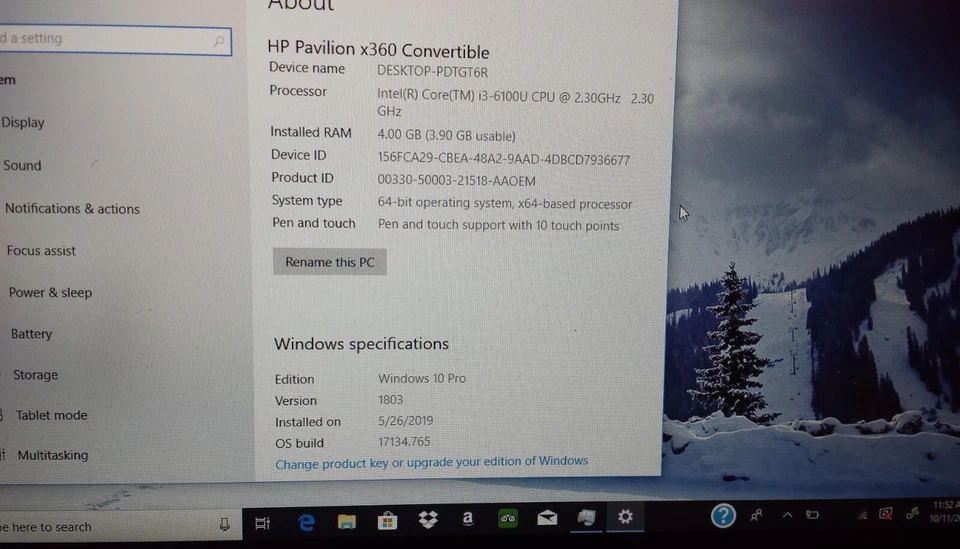 HP Pavilion 13-s122ds x360 Convertible Laptop 1TB Hard Drive Win10 Webcam Touchs - Image 4 of 4