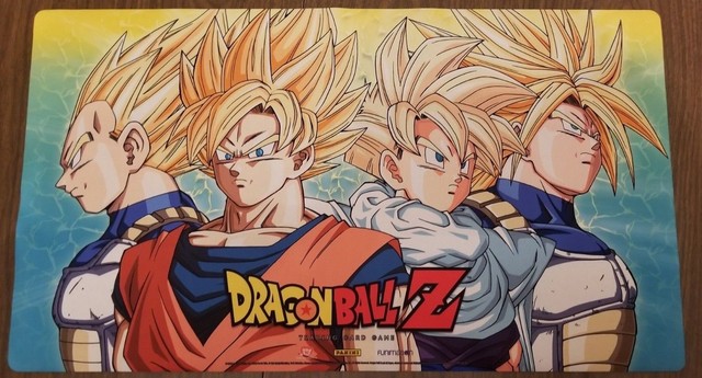 SDCC Exclusive Panini Dragon Ball Super Saiyan Goku Gohan Vegeta Trunks Playmat! | eBay