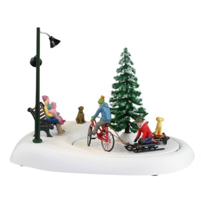 LEMAX 34087 - Snowbiking With Dad - Weihnachtsdorf Winterdorf Neu