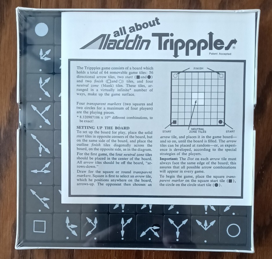 Vintage Aladdin Trippples Strategy Board Game 1974 Complete 2-4 Players Complete