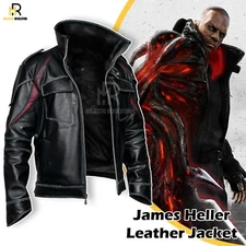 Prototype's 2 James Heller's Black Leather Jacket Men's Gaming Cosplay Jacket