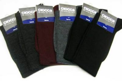 6 Paar Herren Socken Ciocca Kurz Aus Superwash Wolle Mit Rippen 1/1 Art 888/1