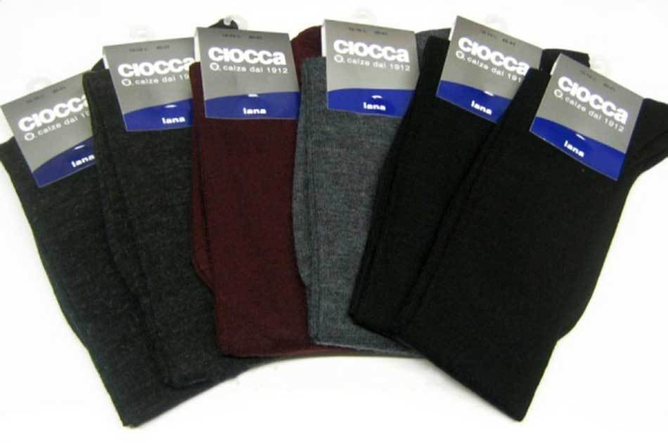 6 Pares De Calcetines Hombre Ciocca Corte de Lana Superwash A Costilla 1/1 Art