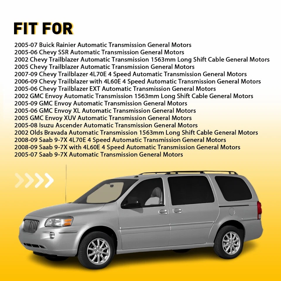 Auto Transmission Shifter Shift Selector Cable Fits Saab 9-7X Isuzu Ascender - Imagem 3 de 4