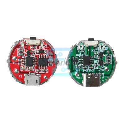 Flashlight Driver Switch Circuit Board 3-Level Type-C/Micro USB for 10W LED Bead