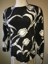NWT Vintage 80s JH collectibles shirt blouse floral tulip Union secretary granny