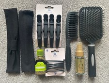 LOT OF HAIR ACCESSORIES - BRUSH COMB CLIPS HAIRBANDS MACADAMIA & SMOOTHING OILS