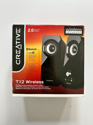 Creative T12 Wireless Speakers Boxen Lautsprecher schwarz gebraucht