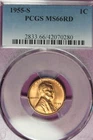 1955 S- PCGS MS66RD LINCOLN WHEAT CENT #B46295