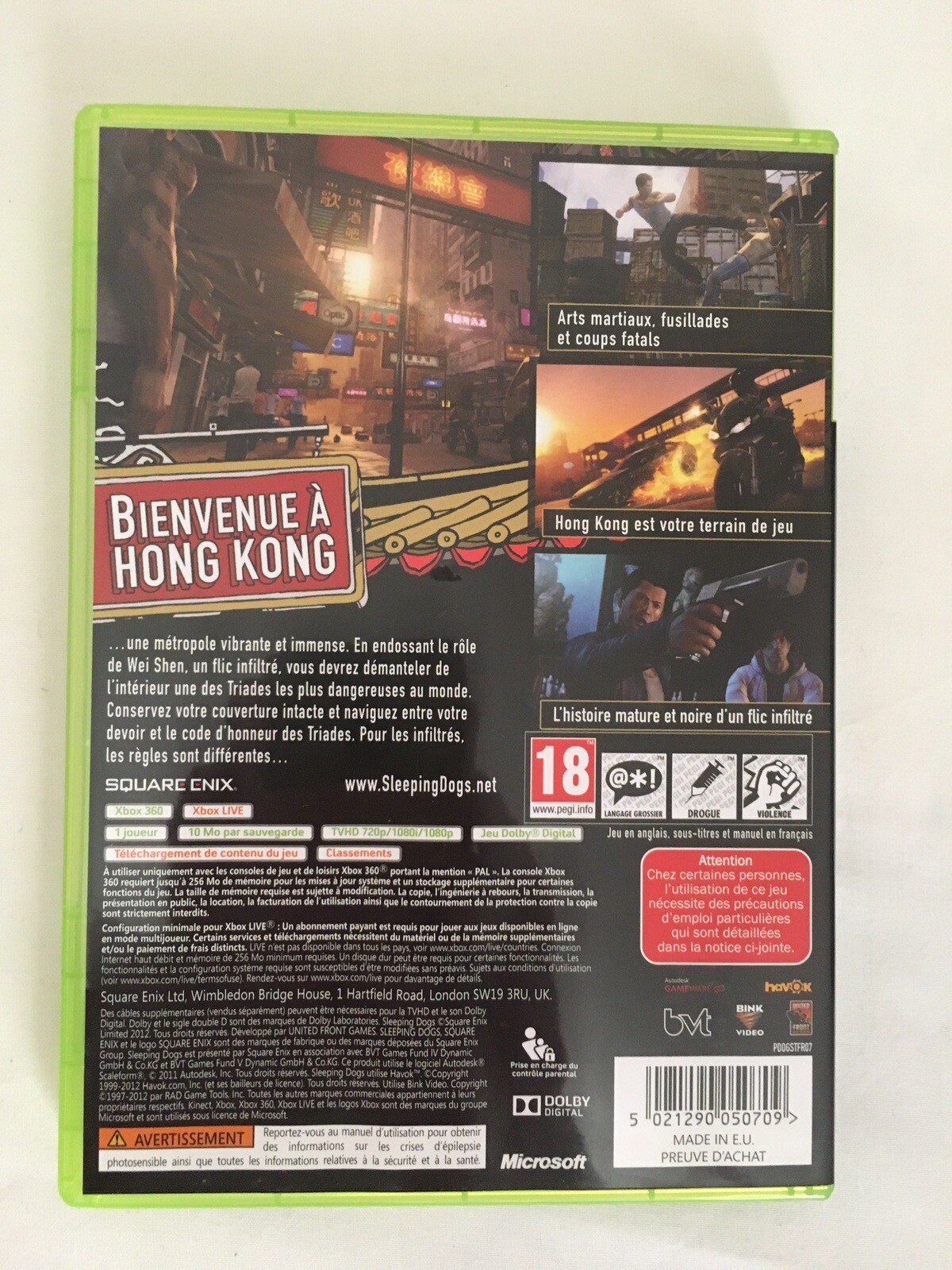 Sleeping Dogs Edition - Jeu XBOX 360 (FR) - PAL - Complet