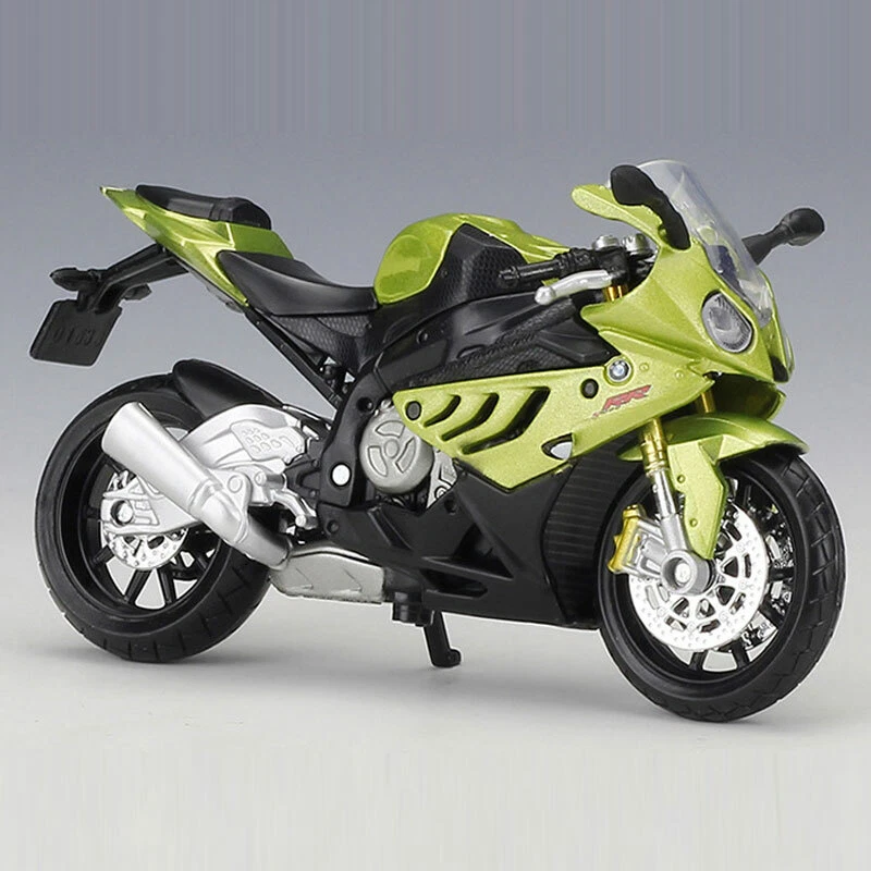 BMW S1000RR modelo de motocicleta a escala 1:18 diecast juguetes para niños regalos verde Foto 4 de 4