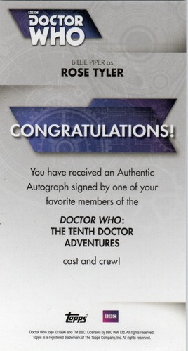 BILLIE PIPER autograph trading card, 10TH DOCTOR WHO ADVENTURES WIDEVISION - Picture 2 of 2