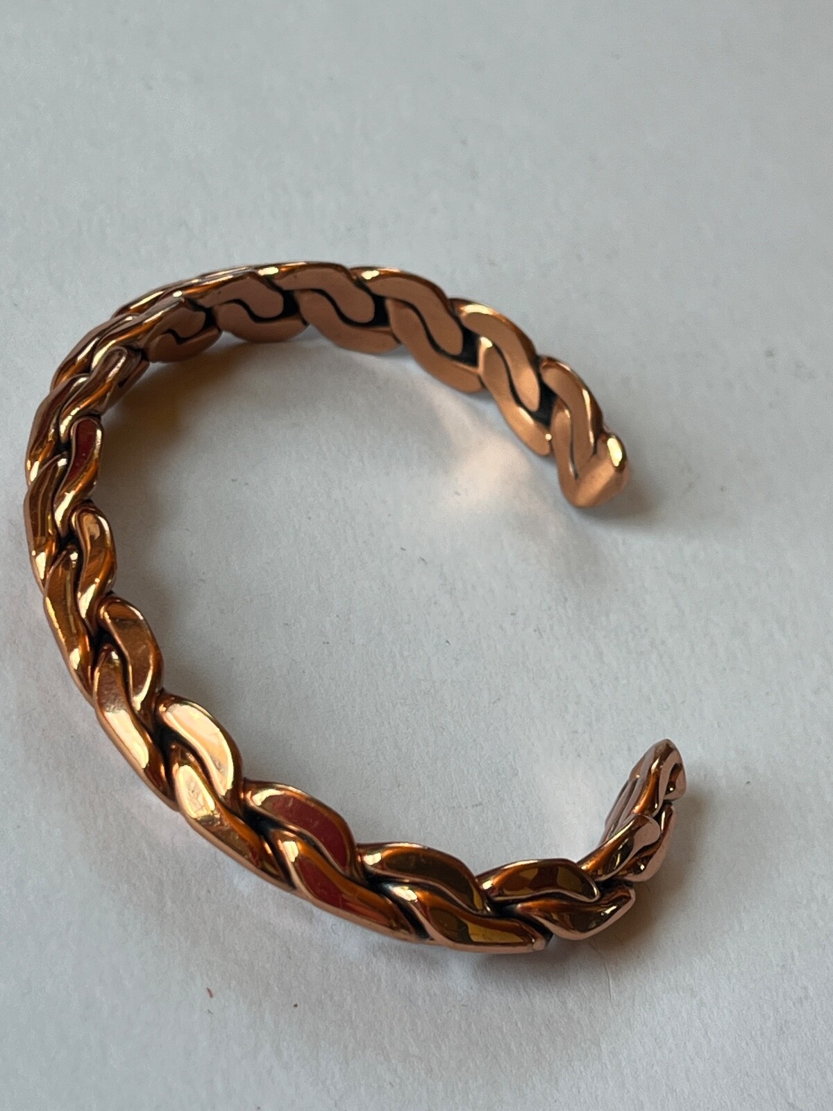Thick Solid Copper Modified Curb Link Cuff Bangle… - image 7