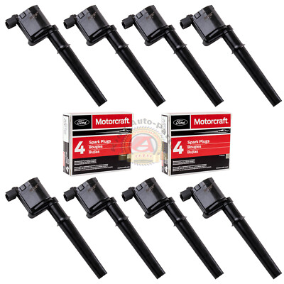 8pcs Ignition Coil DG512 & Motorcraft Spark Plug for Lincoln Navigator Blackwood