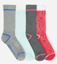 Justice 4pk crew socks new size Large shoe size 4-10