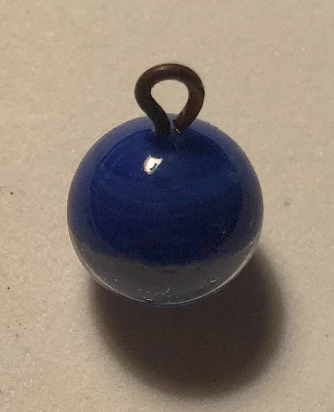 ONE Czech Glass Ball Button Paperweight Cobolt Blue Just Over 3/8" 10mm 9626 - Image 3 of 4