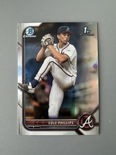2022 BOWMAN DRAFT 1ST CHROME REFRACTOR ATLANTA BRAVES COLE PHILLIPS #BDC-90