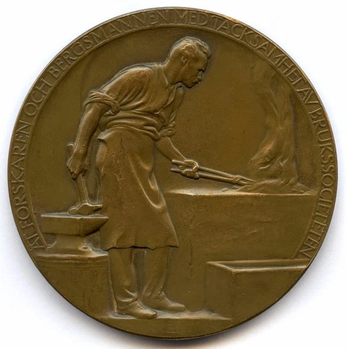 Sweden Johan August Brinell Engineer Metallurgy 1924 Bronze Medal 58mm 78gr !!!