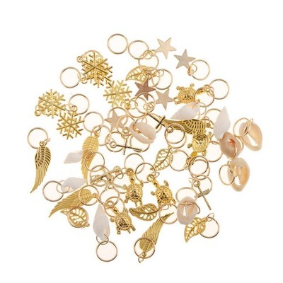 50 stücke hip hop haar flechten ringe haar loops clips 8 arten bulk diy