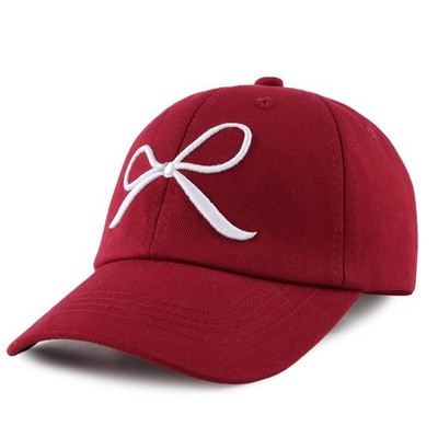 Zsedrut Toddler Girl Baseball Cap Kids 4-8 Years, Bow Style-winered 
