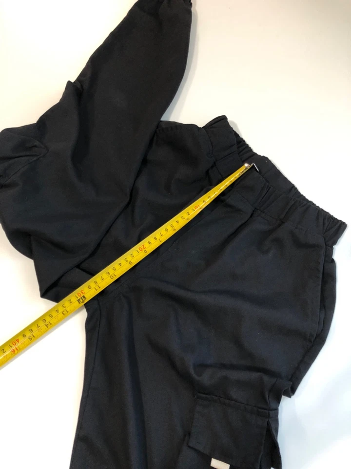 Sweatpants Black (13-14Y) Cargo Pants Joggers Black Elastic Cuffs - Image 3 of 4