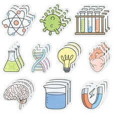 ANGOLIO Funny Science Sticky Notes - 30P Cute Note Pads Test Tube Heart Light...