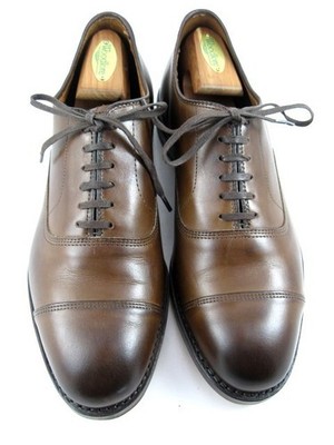 Allen Edmonds  ''PARK AVENUE'' Men Cap-Toe Oxfords 7.5 EEE Coffee WORN ONCE (690N)