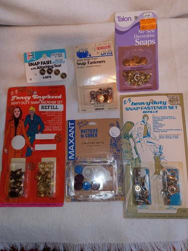 Vintage Snap & Fasteners - Dritz, E-Z, Talon, Maxant Heavy Duty Engraved Covers