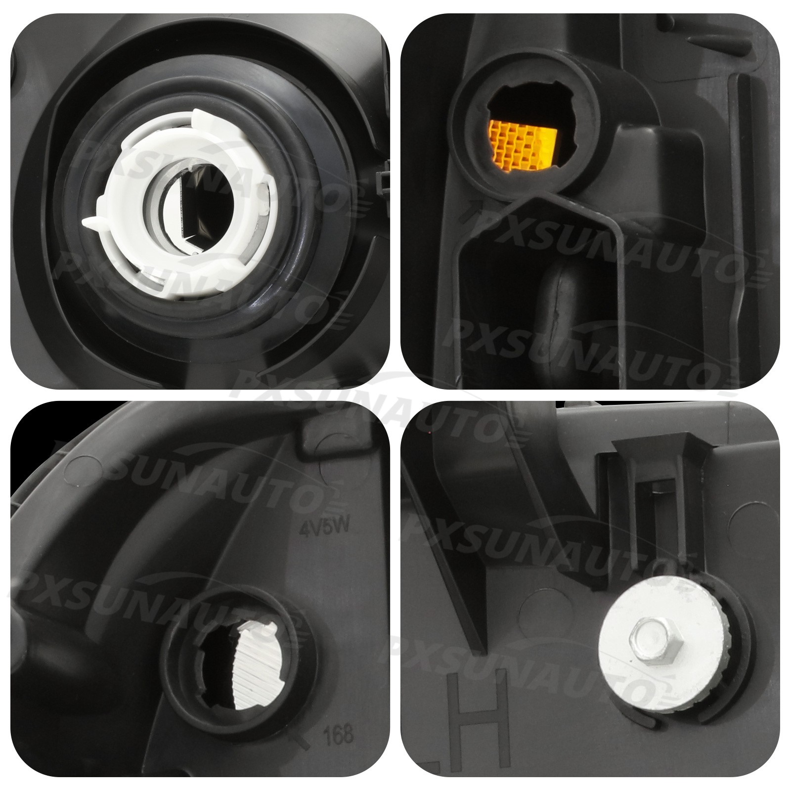 Headlights Pair For 01-04 Nissan Frontier XE/SE 2001-2004 Black Right&Left Light