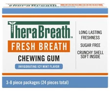 TheraBreath Fresh Breath Chewing Gum – Invigorating Icy Mint 24 Pieces