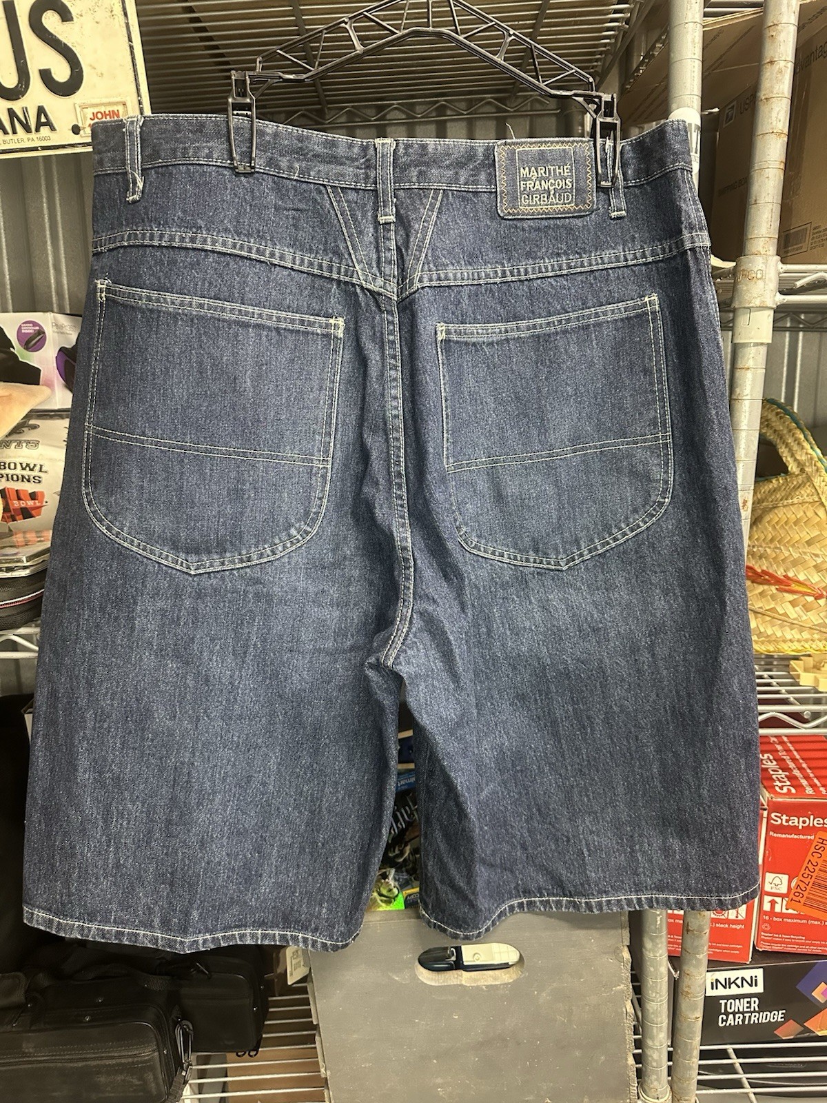 Marithé + François Girbaud, vintage Marithé + François Girbaud dark wash denim baggy shorts (jorts) Men’s 38