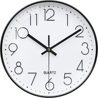 Wanduhr 25 Cm Schwarz-Weiß Modern Lautlos FüR Wohnzimmer KüChe