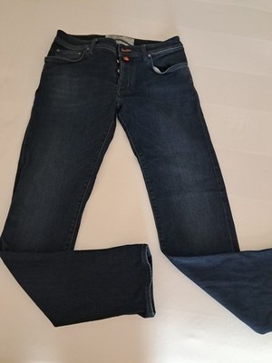 Jacob Cohen Jeans Men's 34x30'' Blue Style 688 Slim Tailored Handmade in Italy